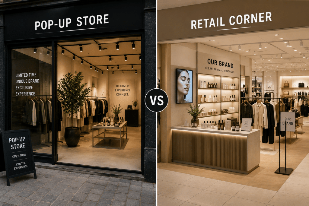 Pop-up store vs. temporary shop vs. retail corner