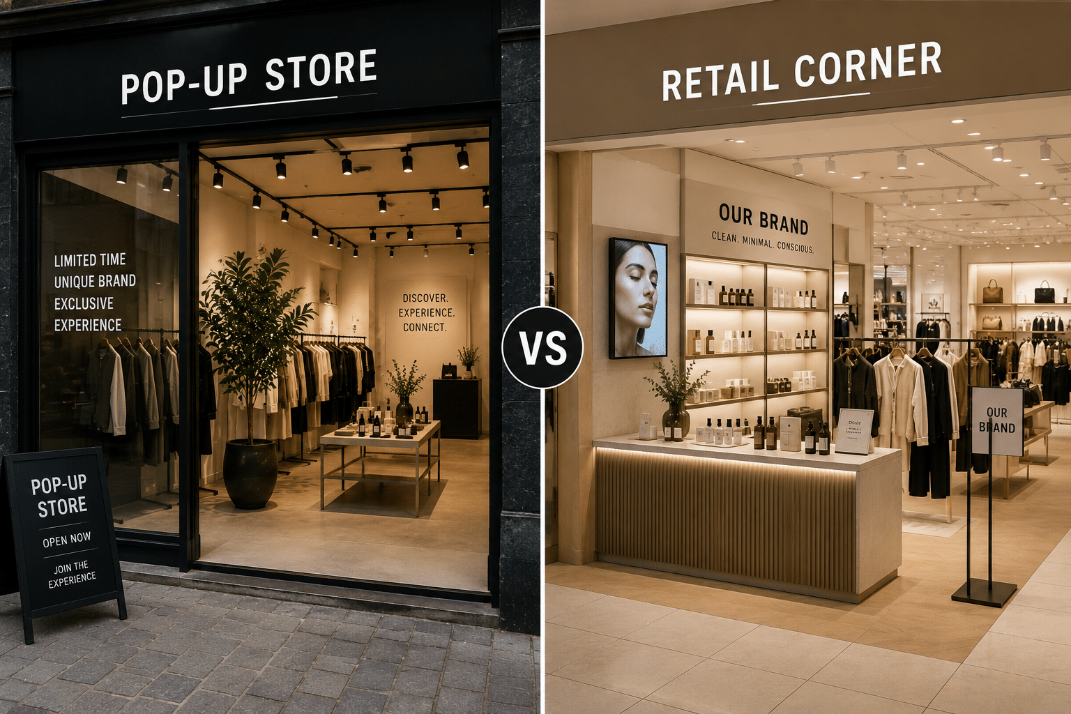 Pop-up store vs. temporary shop vs. retail corner