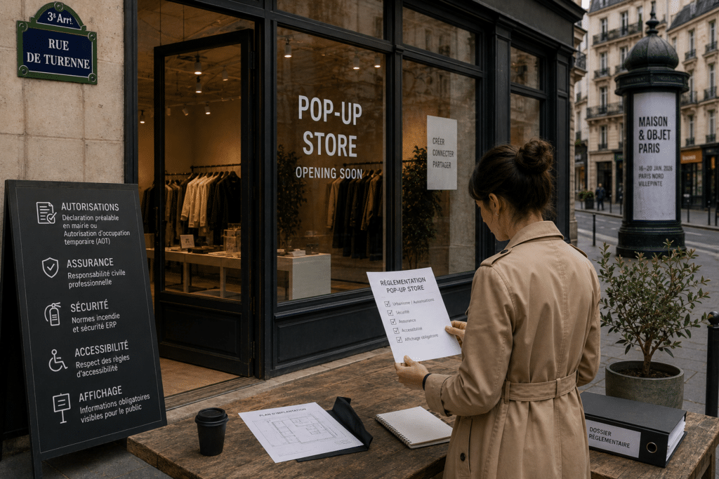 Licences and regulations for a pop-up store in France